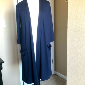 Navy Buttery Soft 3/4th Sleeve Cardigan! Large